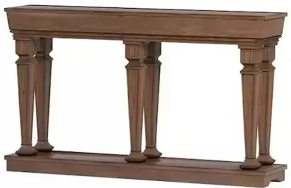 Solid Wood Console Table with Lower Floor Shelf for Entryway or Living Room Storage