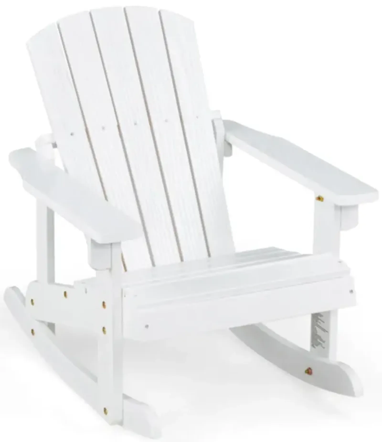 Hivvago Outdoor Wooden Kid Adirondack Rocking Chair with Slatted Seat