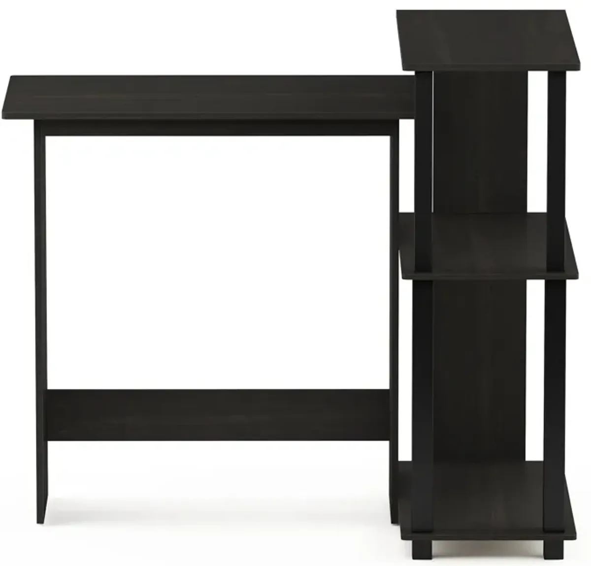 Furinno Furinno Abbott Corner Computer Desk with Bookshelf, Espresso/Black, 16086R1EX/BK