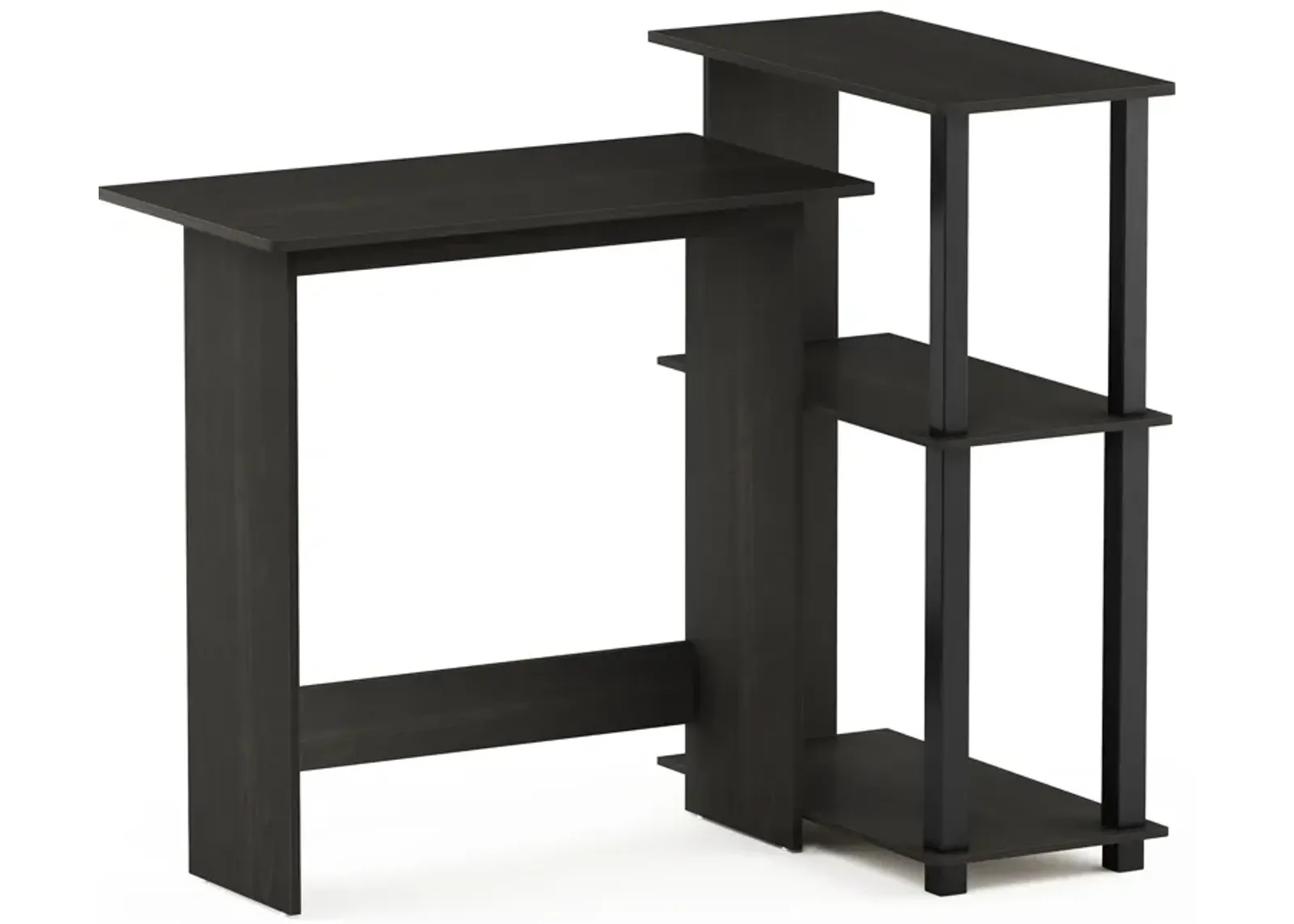 Furinno Furinno Abbott Corner Computer Desk with Bookshelf, Espresso/Black, 16086R1EX/BK