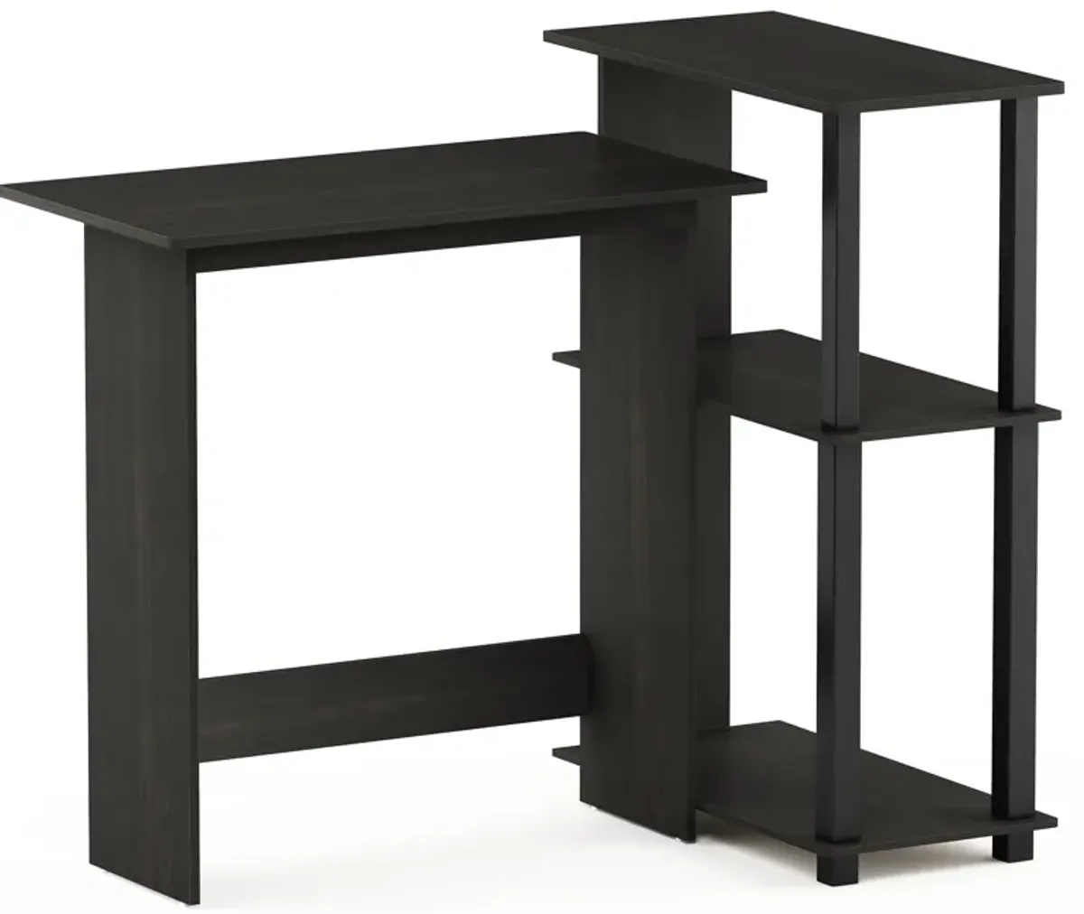 Furinno Furinno Abbott Corner Computer Desk with Bookshelf, Espresso/Black, 16086R1EX/BK