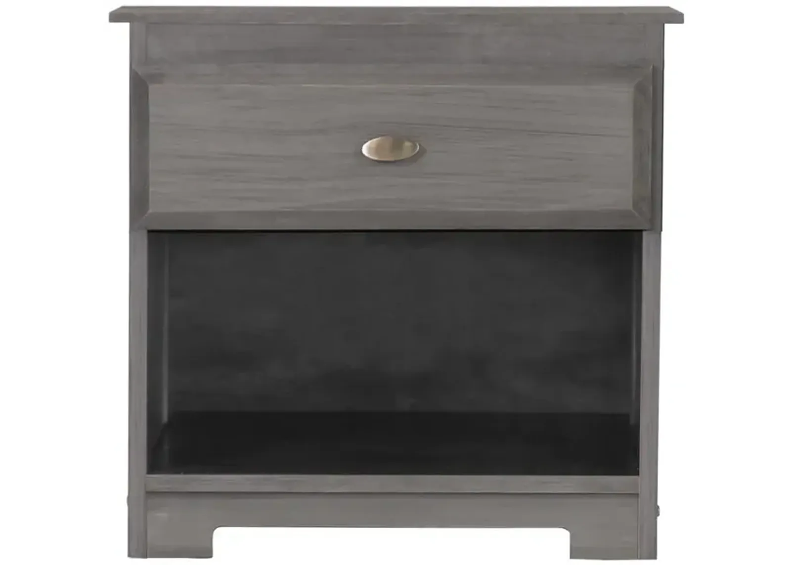 American Furniture Classics Model 83260KD Solid Pine One Drawer Night Stand in Charcoal Gray