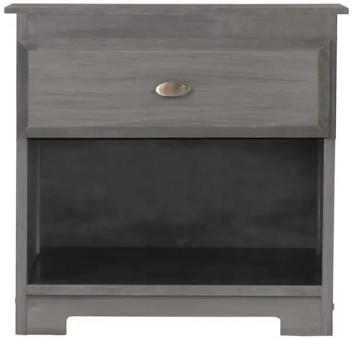 American Furniture Classics Model 83260KD Solid Pine One Drawer Night Stand in Charcoal Gray