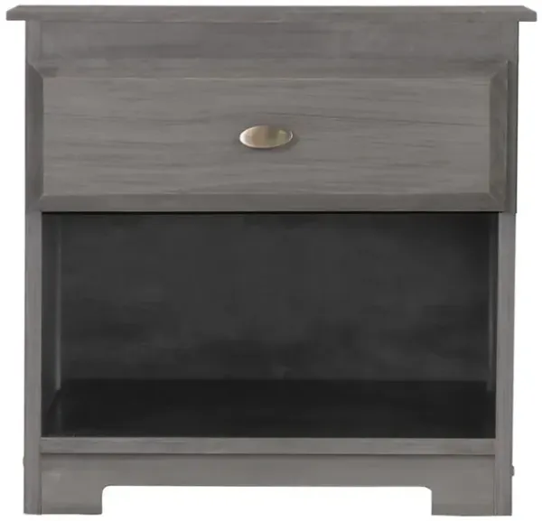 American Furniture Classics Model 83260KD Solid Pine One Drawer Night Stand in Charcoal Gray