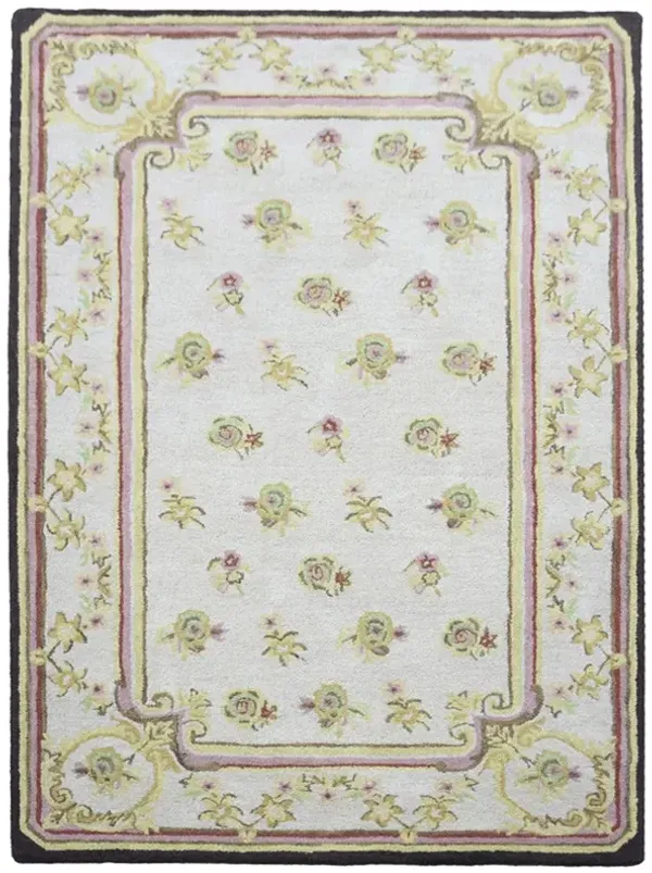 RUGSOTIC CARPETS HAND TUFTED WOOL ECO-FRIENDLY AREA RUGS  - 6'x9', Rectangle Shape, Cream, Classic Oriental Traditional  Design, High Pile Handmade Area Rugs for Living Room, Bed Room (K00S08)