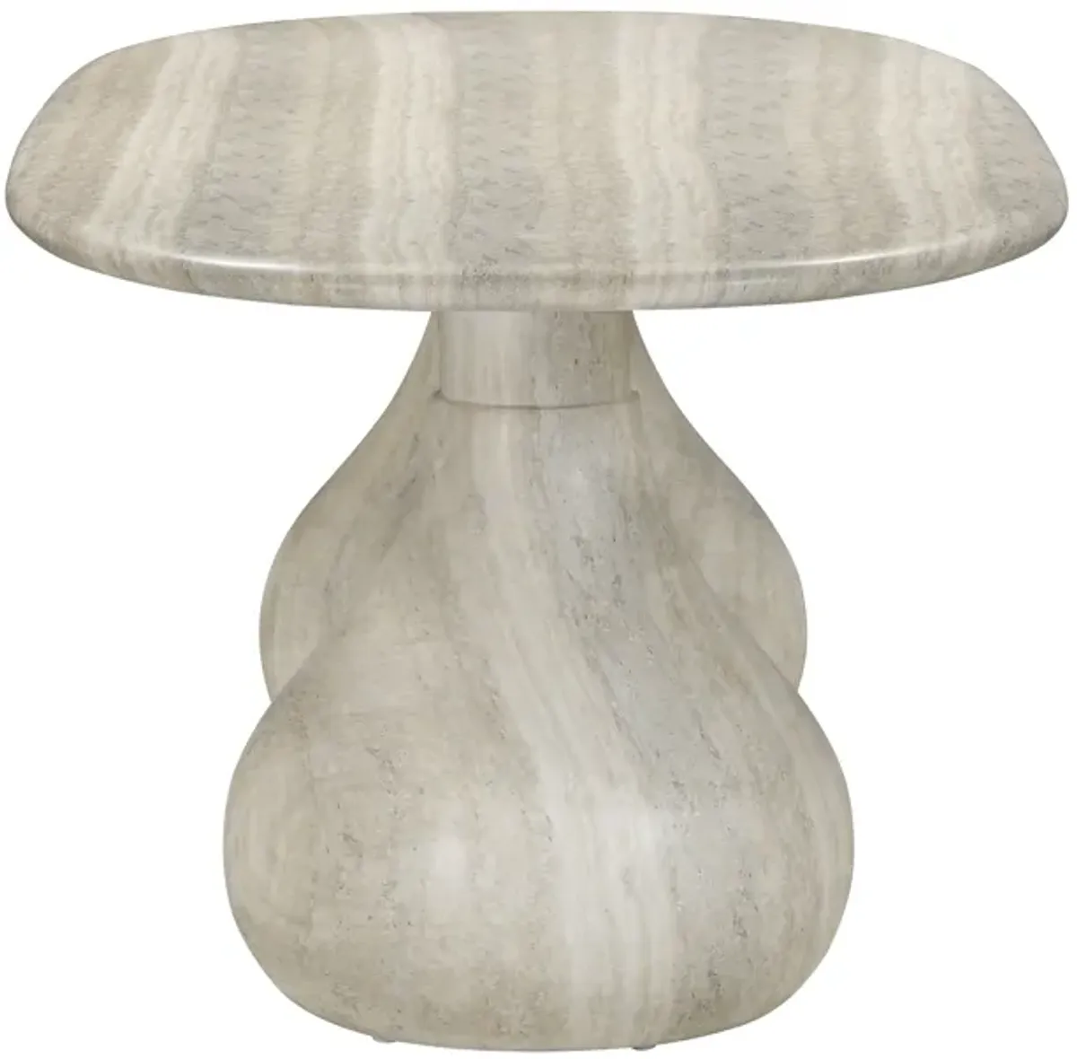 Smooch Faux Travertine Indoor / Outdoor Pedestal Dining Table