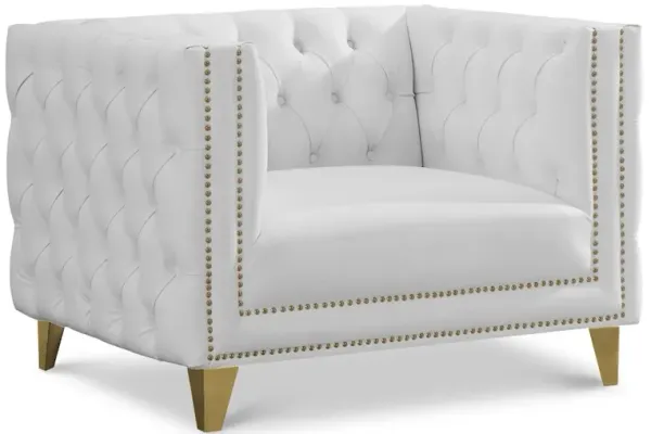 Meridian Furniture Michelle White Vegan Leather Chair