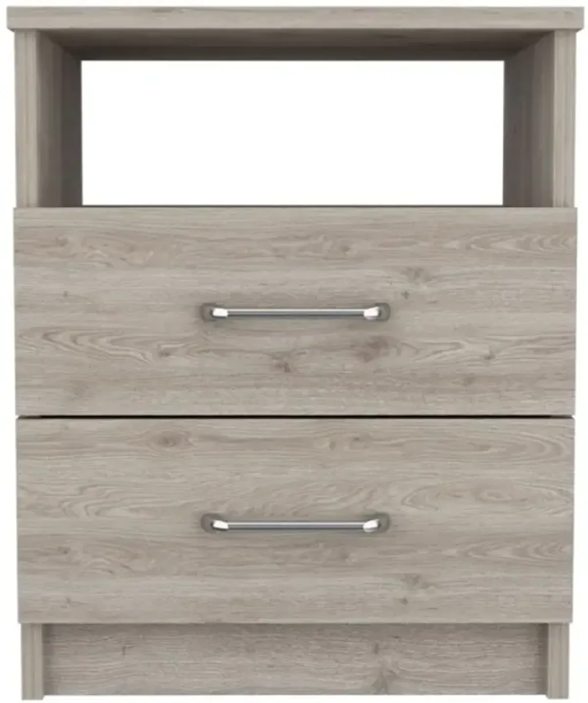 Brookline 2-Drawer 1-Shelf Rectangle Nightstand Light Grey