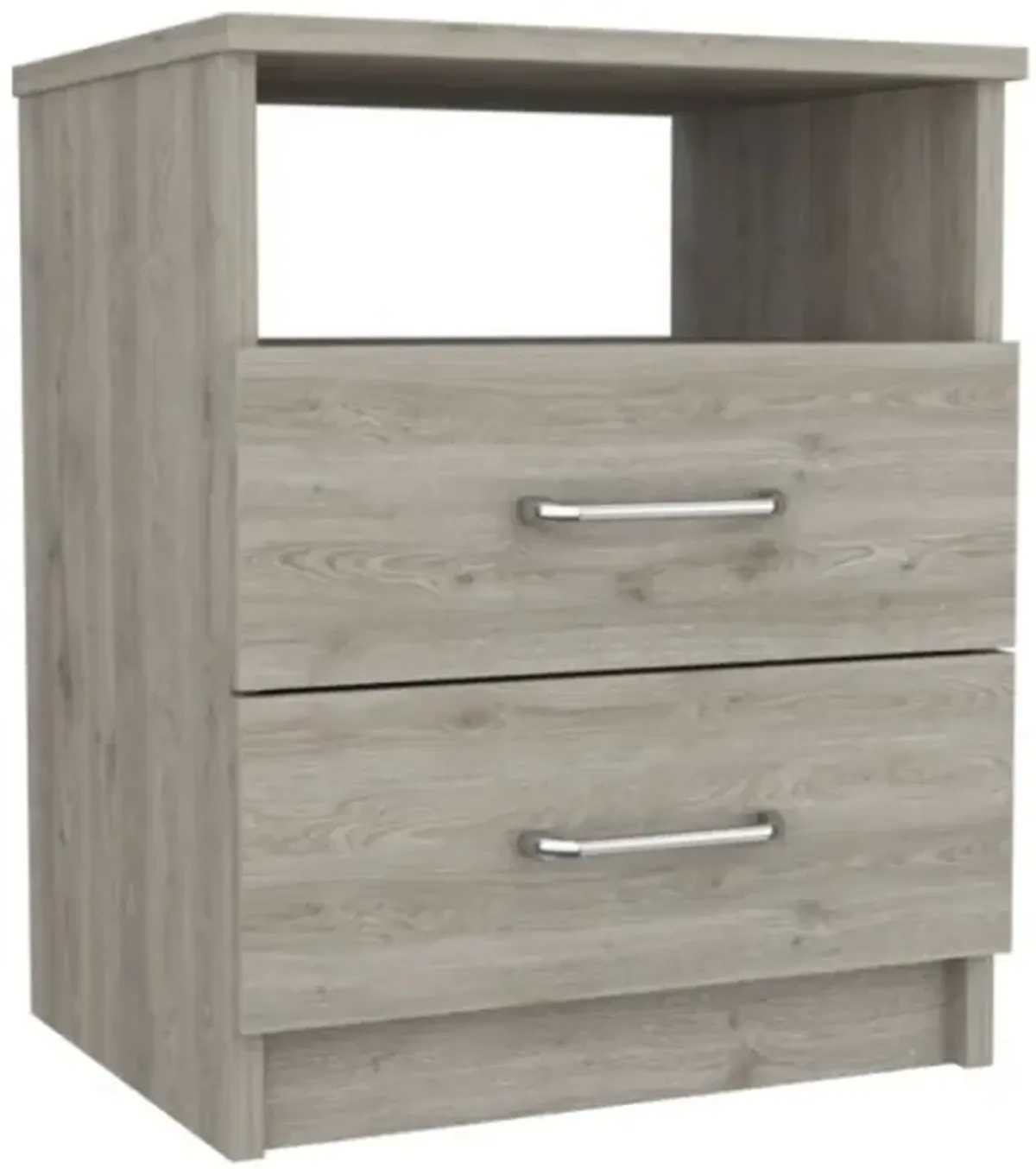 Brookline 2-Drawer 1-Shelf Rectangle Nightstand Light Grey