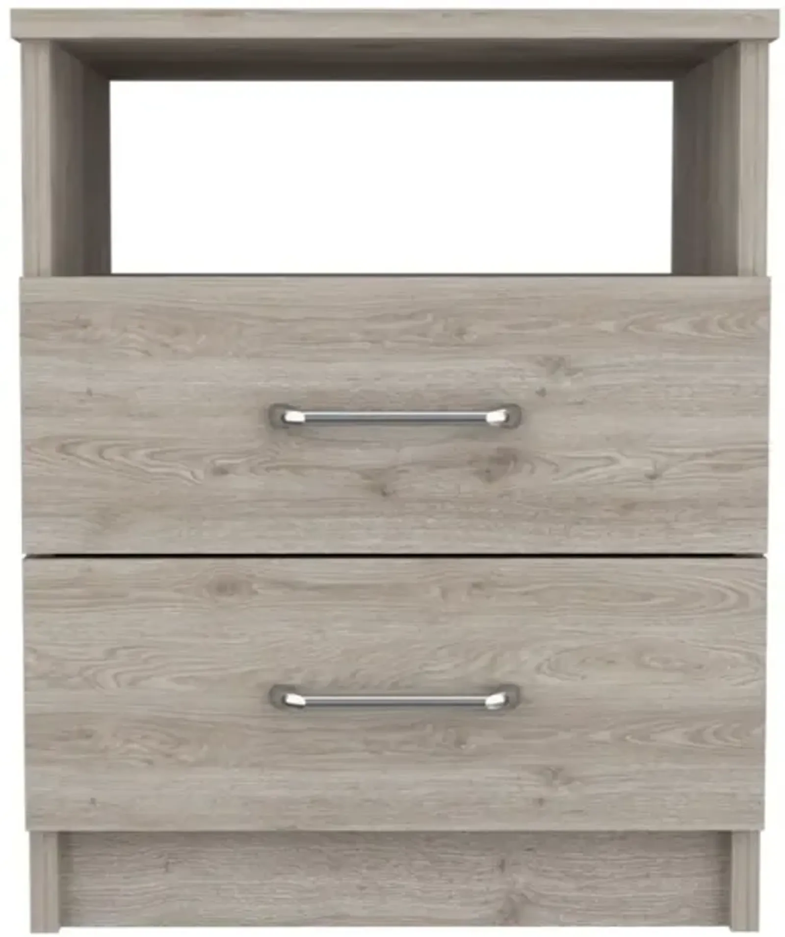 Brookline 2-Drawer 1-Shelf Rectangle Nightstand Light Grey