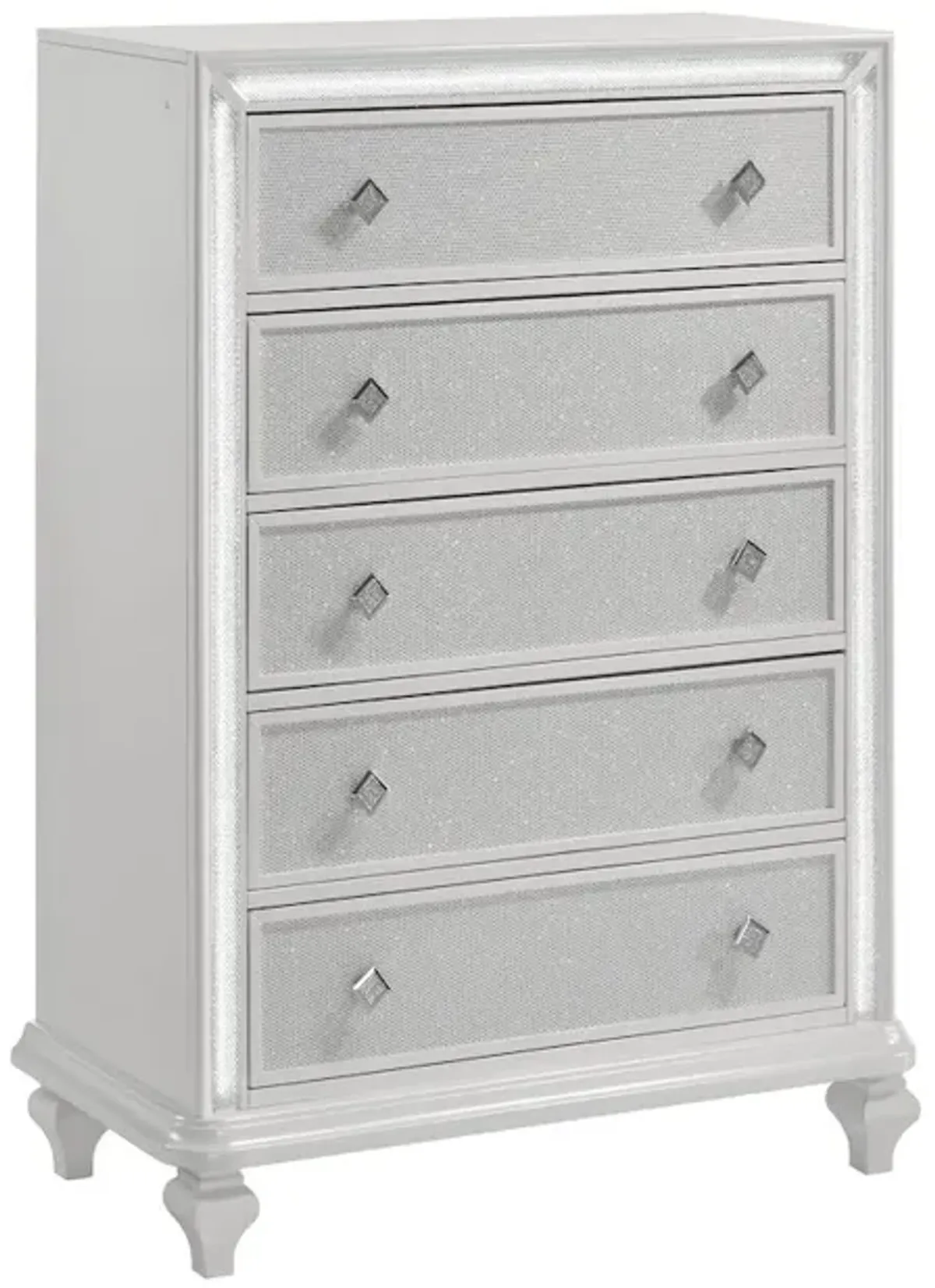 New Classic Furniture Stardust  Wood 5-Drawer Chest, White