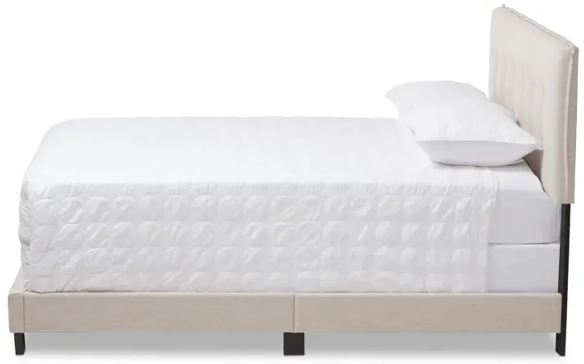 Baxton Studio Audrey Modern and Contemporary Light Beige Fabric Upholstered Full Size Bed