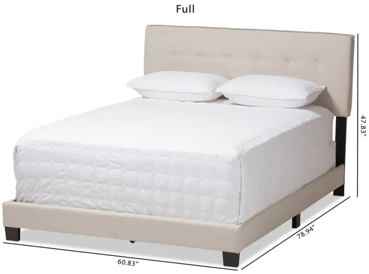 Baxton Studio Audrey Modern and Contemporary Light Beige Fabric Upholstered Full Size Bed