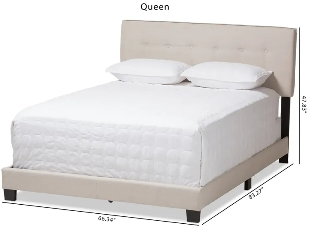 Baxton Studio Audrey Modern and Contemporary Light Beige Fabric Upholstered Full Size Bed