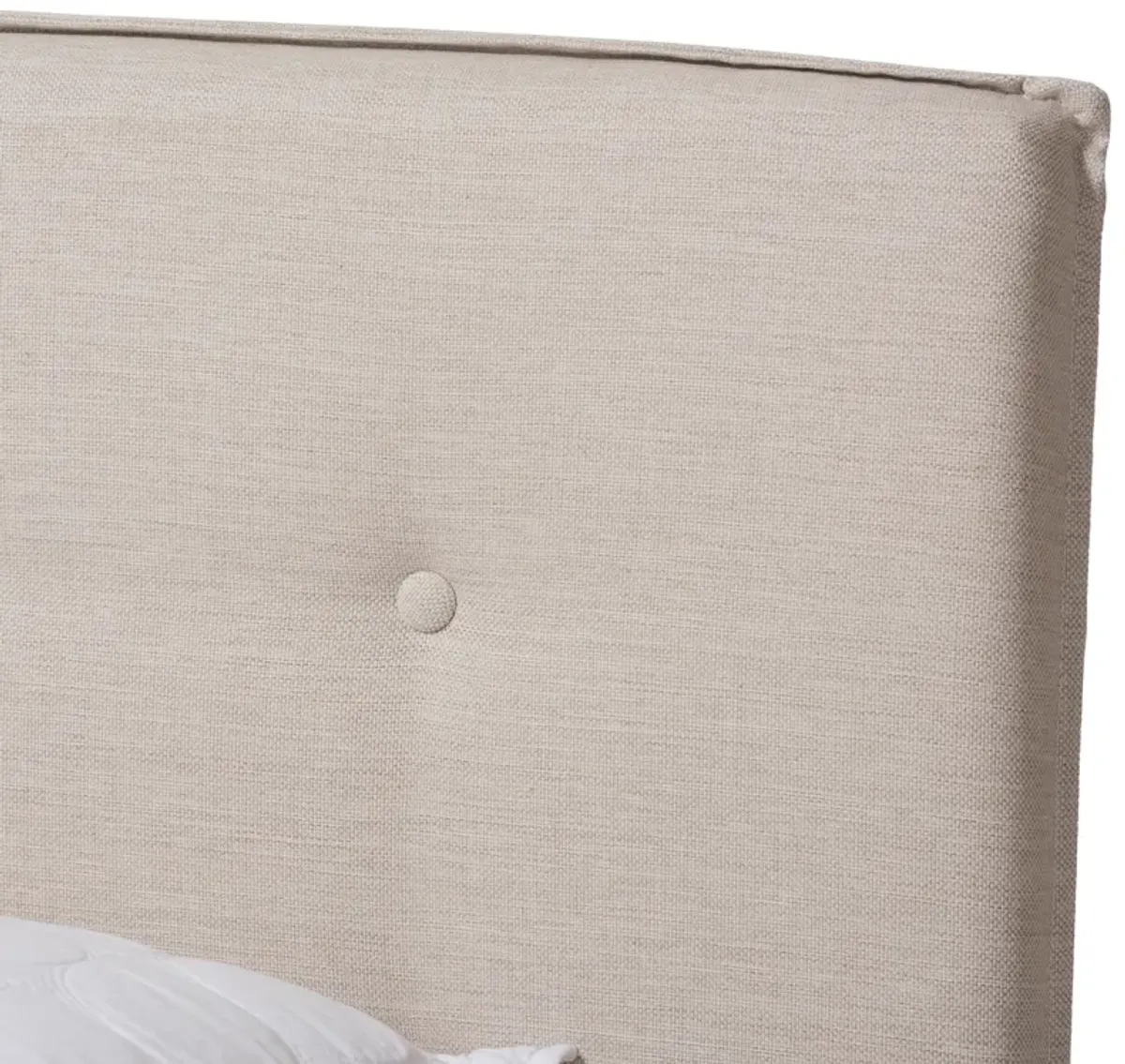 Baxton Studio Audrey Modern and Contemporary Light Beige Fabric Upholstered Full Size Bed