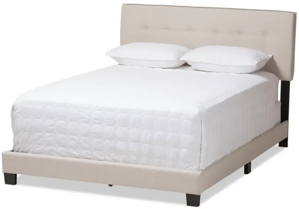 Baxton Studio Audrey Modern and Contemporary Light Beige Fabric Upholstered Full Size Bed