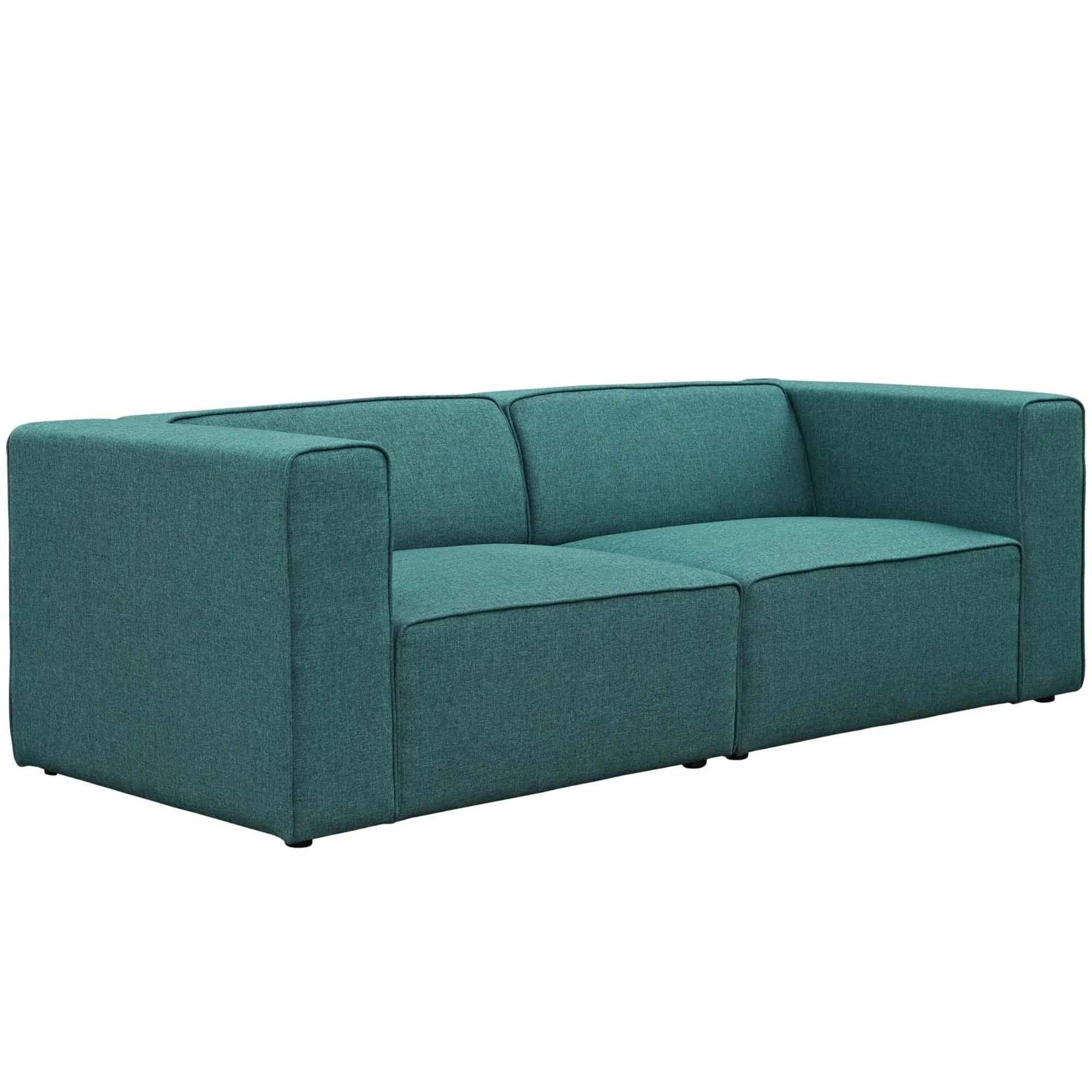 Mingle Ultimate Comfort Modular Sectional Sofa Set - Teal, Spacious Seating, Plush Foam Padding, Adjustable, Polyester Fabric, Piping Details