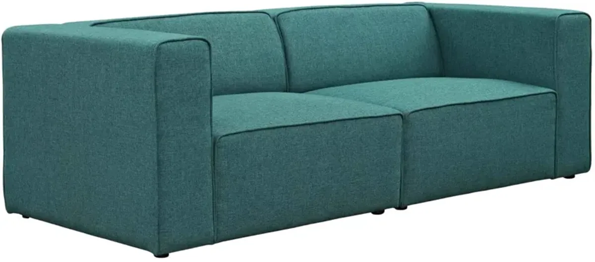 Mingle Ultimate Comfort Modular Sectional Sofa Set - Teal, Spacious Seating, Plush Foam Padding, Adjustable, Polyester Fabric, Piping Details