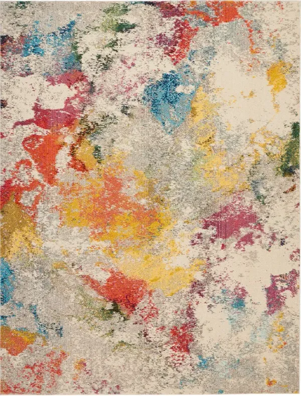 Celestial CES12 Ivory/Multicolor 7’10” x Round Rug
