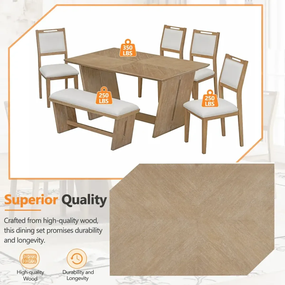 Merax 6-Piece Retro Dining Set