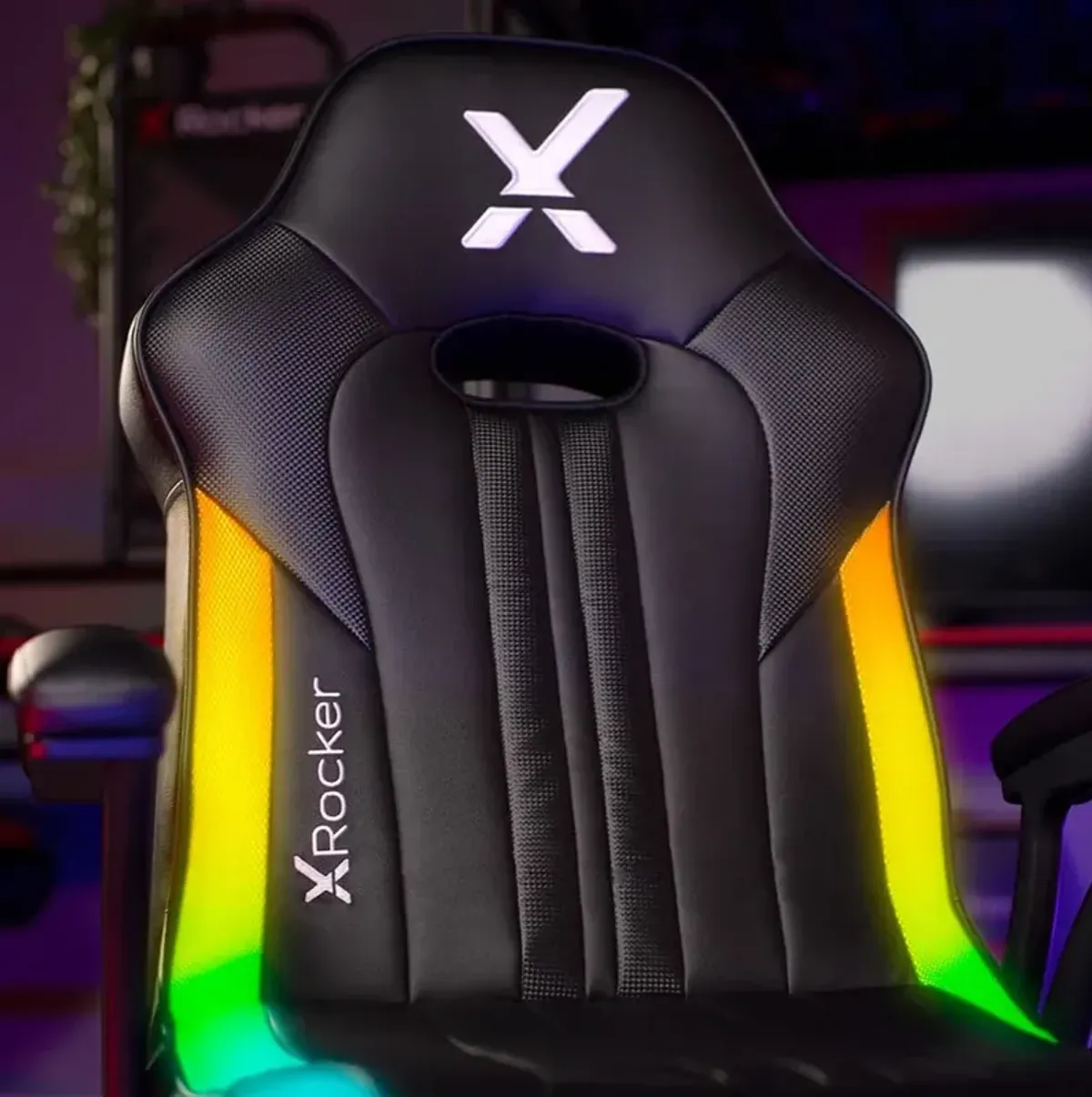 Torque RGB Bluetooth Wireless Audio Pedestal Gaming Chair with Subwoofer and Vibration, Neo Motion, Black/RGB