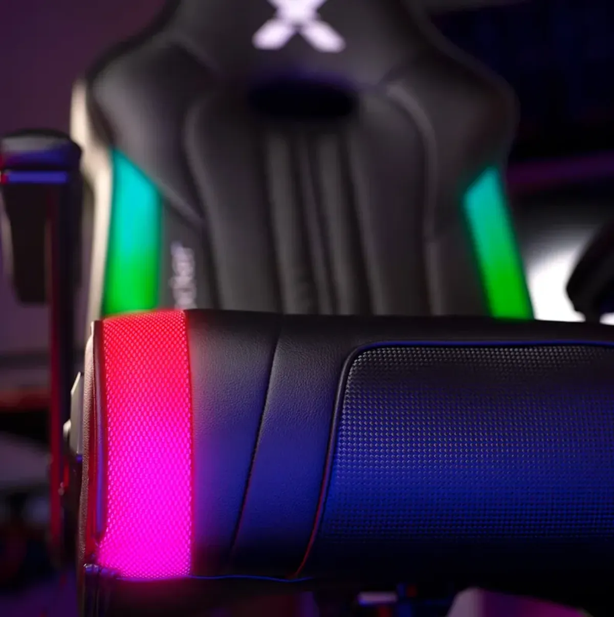 Torque RGB Bluetooth Wireless Audio Pedestal Gaming Chair with Subwoofer and Vibration, Neo Motion, Black/RGB