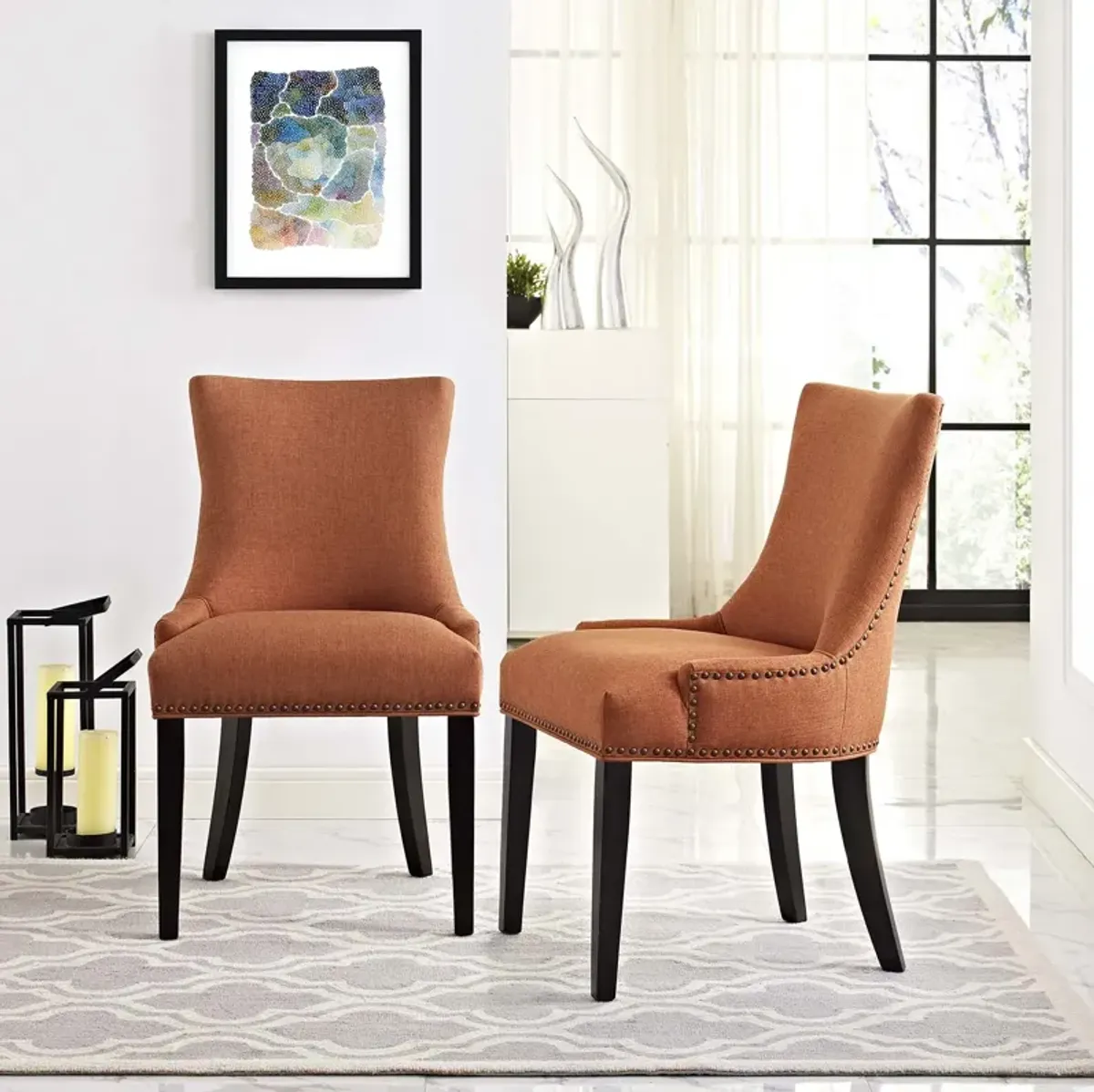 Marquis Dining Side Chair Fabric Set of 2