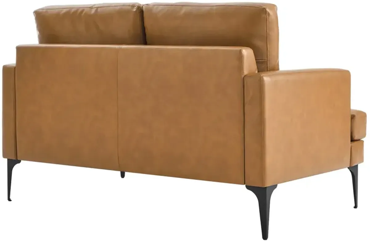 Evermore Vegan Leather Loveseat Tan EEI-6048-TAN