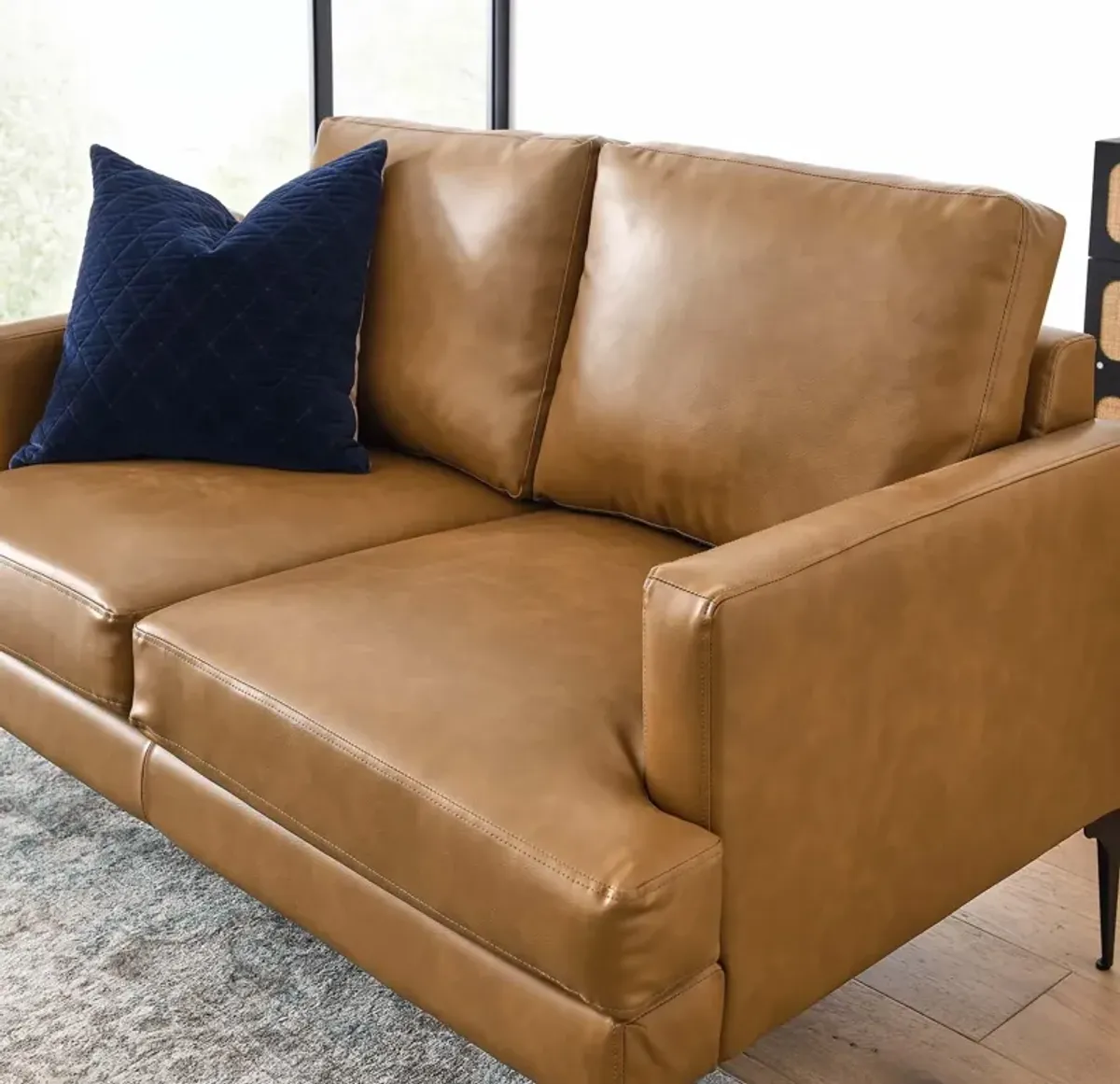 Evermore Vegan Leather Loveseat Tan EEI-6048-TAN