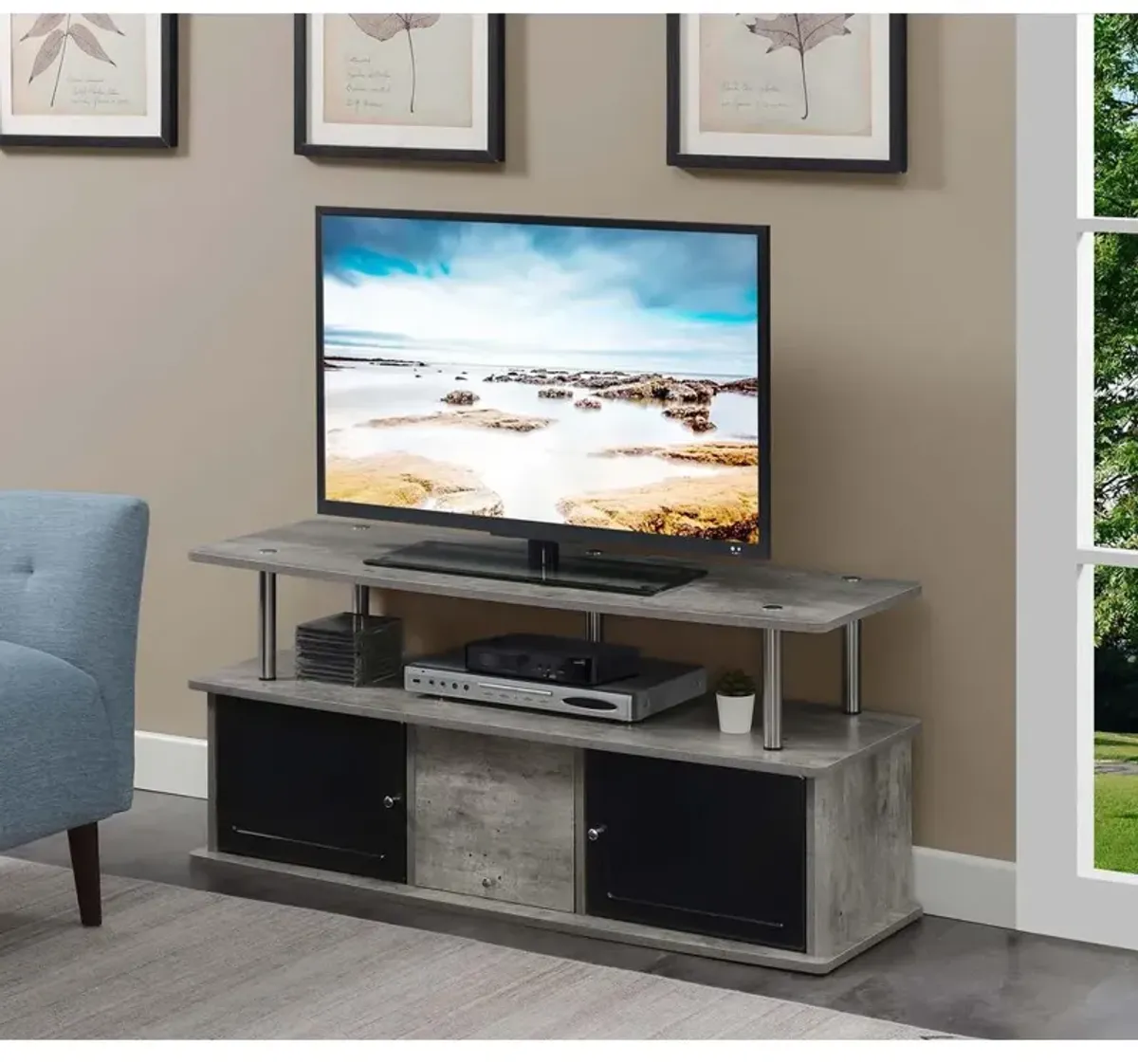 Convience Concept, Inc. TV Stand with 3 Storage Cabinets and Shelf for TVs up to 55 inches