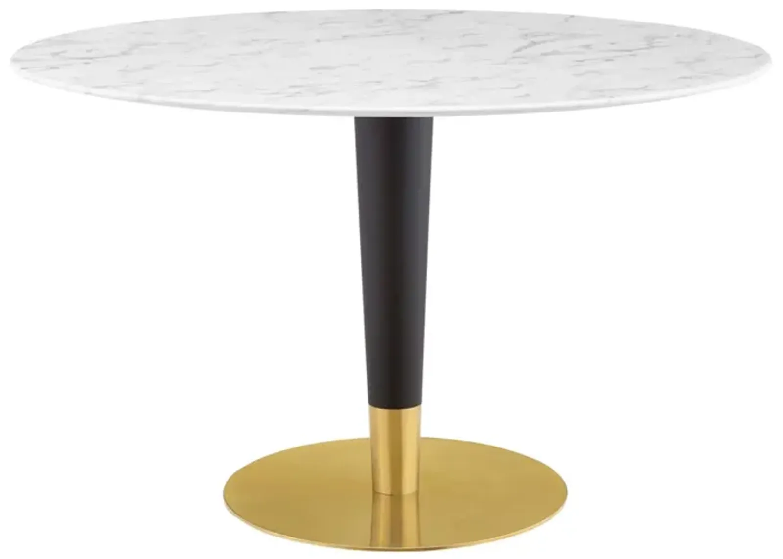 Modway - Zinque 47" Artificial Marble Dining Table Gold White