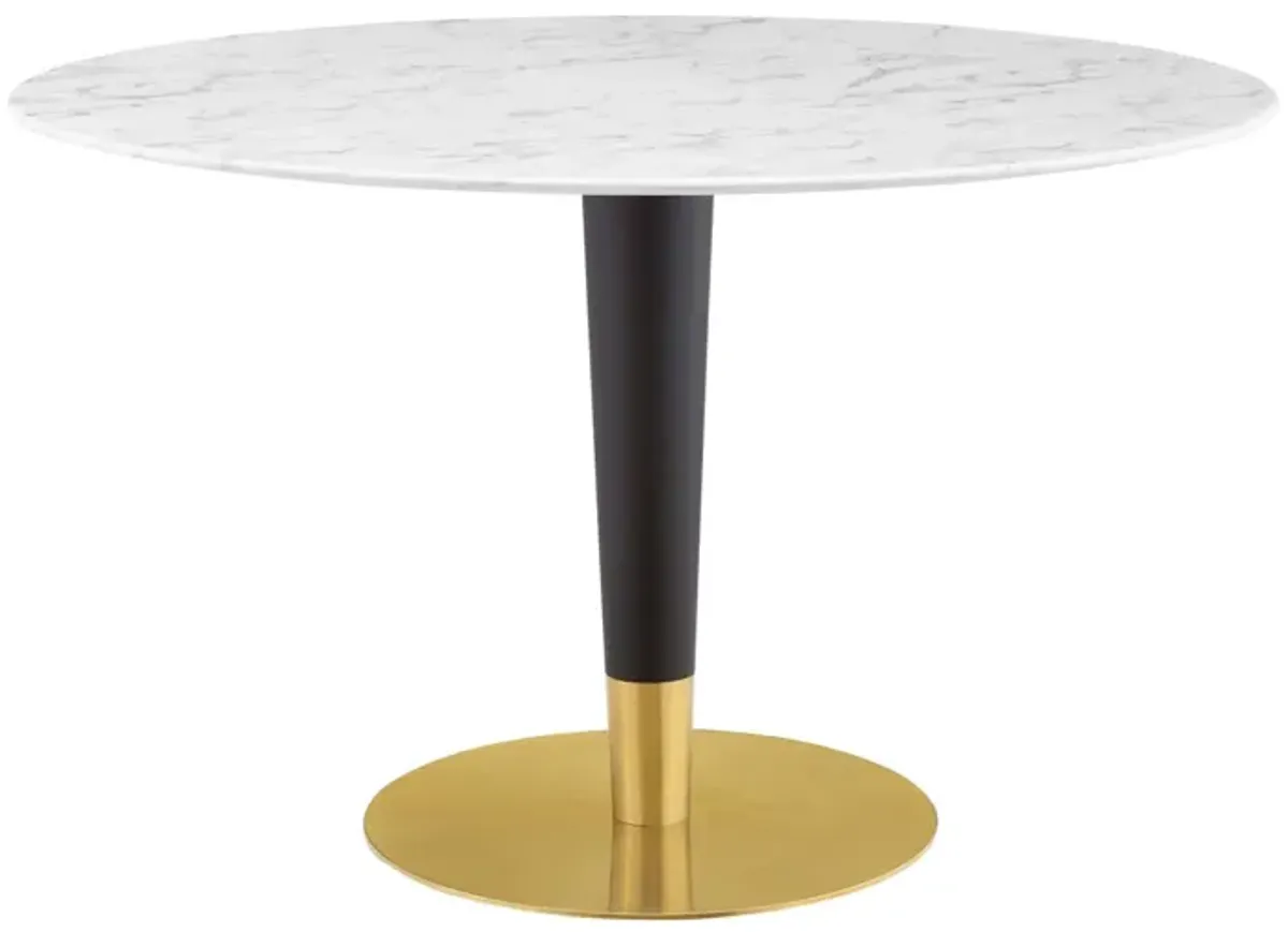 Modway - Zinque 47" Artificial Marble Dining Table Gold White