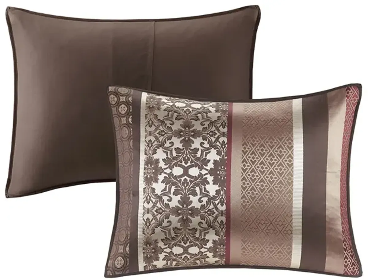 Gracie Mills Irmgard 7-Piece Geometric and Damask Comforter Set