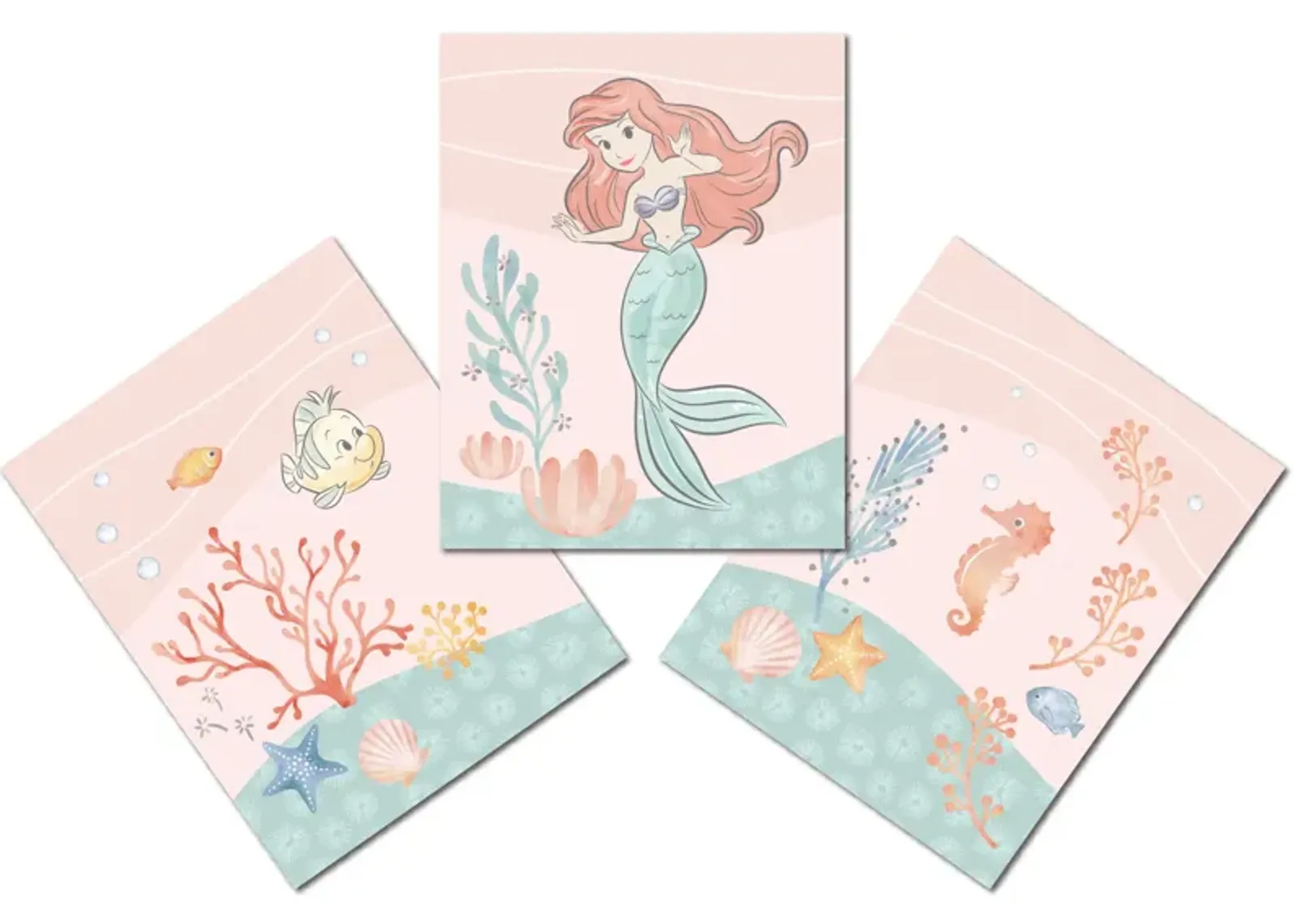 Bedtime Originals Disney Baby The Little Mermaid 3-Piece Unframed Wall Art