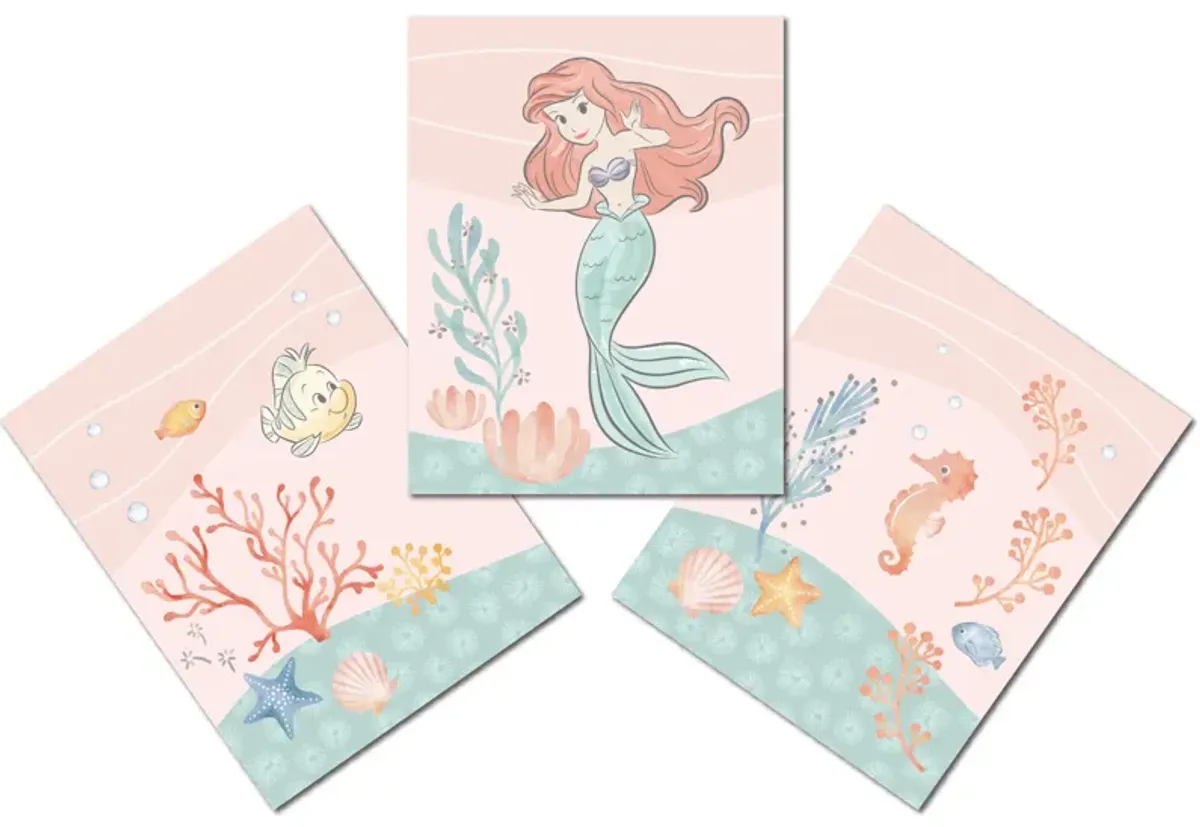 Bedtime Originals Disney Baby The Little Mermaid 3-Piece Unframed Wall Art