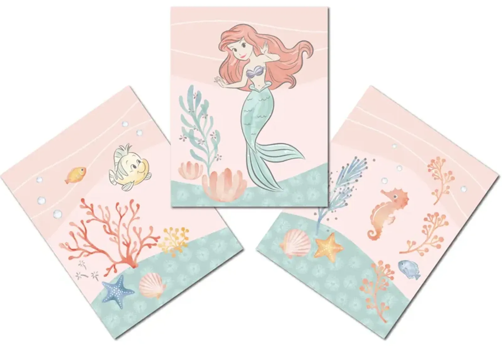 Bedtime Originals Disney Baby The Little Mermaid 3-Piece Unframed Wall Art