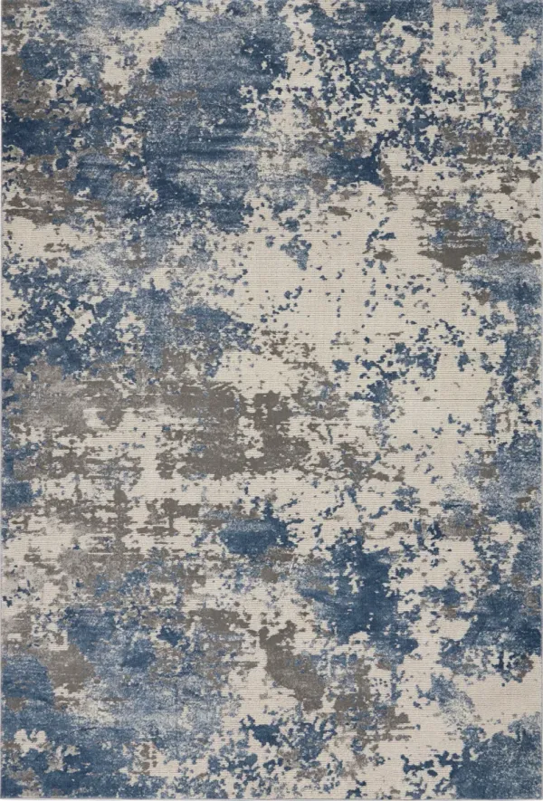 Rustic Textures RUS08 Gray/Blue 3'11" x 5'11" Rug