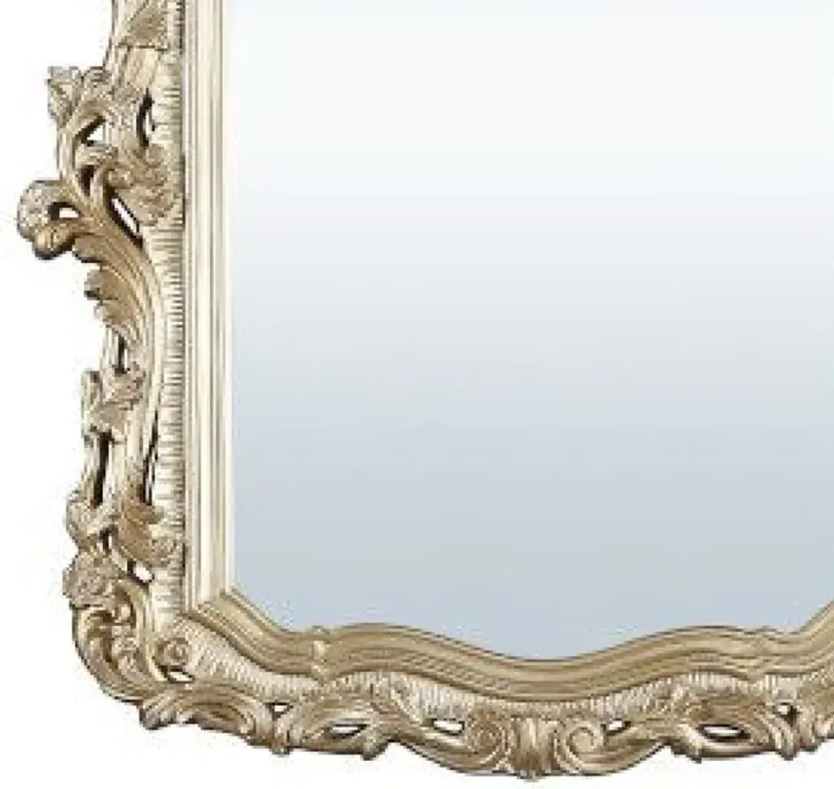 56 Inch Wall Mirror, Ornate Carving, Champagne Gold-Benzara