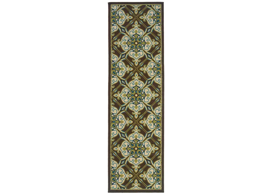 Caspian 2'3" x 7'6" Brown Rug