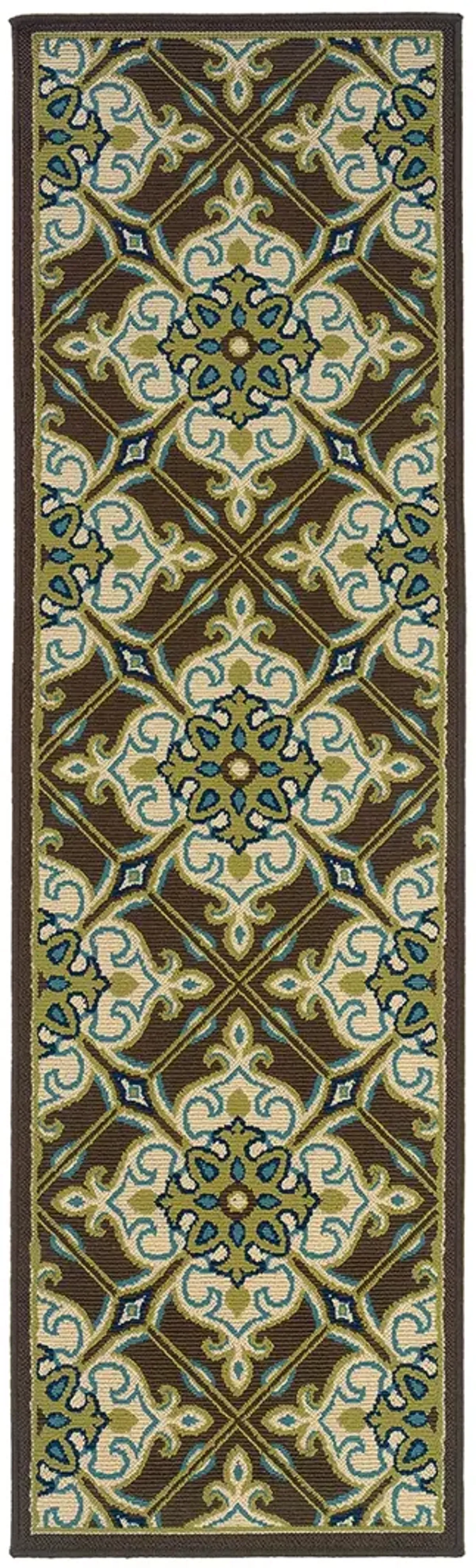 Caspian 2'3" x 7'6" Brown Rug