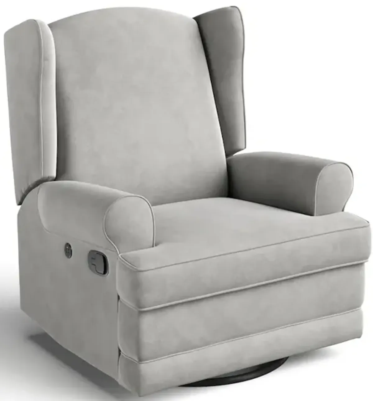 Storkcraft Serenity Wingback Upholstered Recliner Glider - Steel