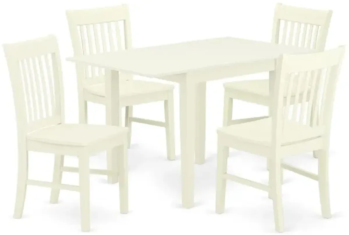Dining Room Set Linen White, NDNO5-LWH-W