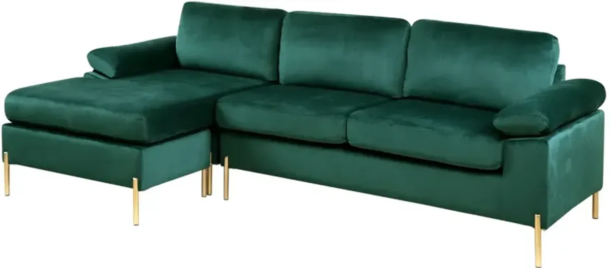 Shannon Velvet Sectional Sofa With Chaise