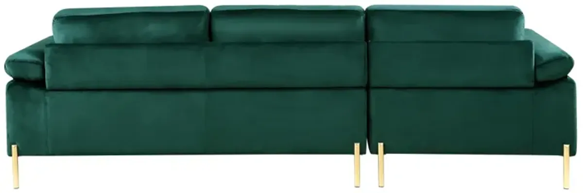 Shannon Velvet Sectional Sofa With Chaise