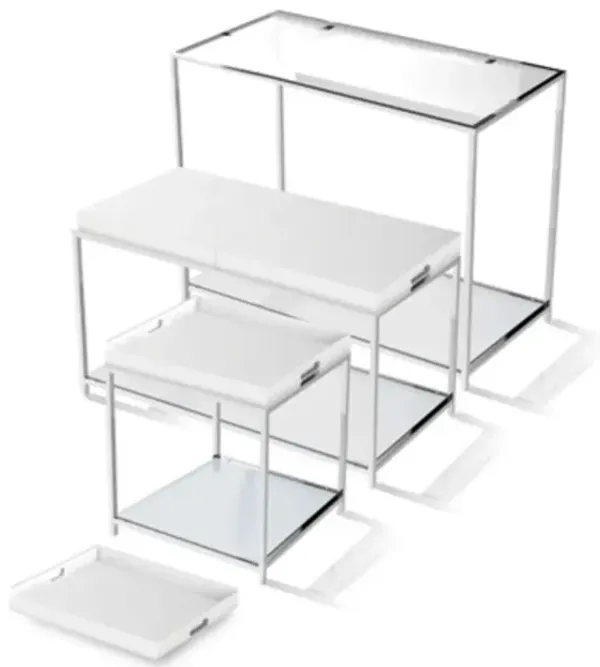 Modern Classic Metal End Table with Removable Tray