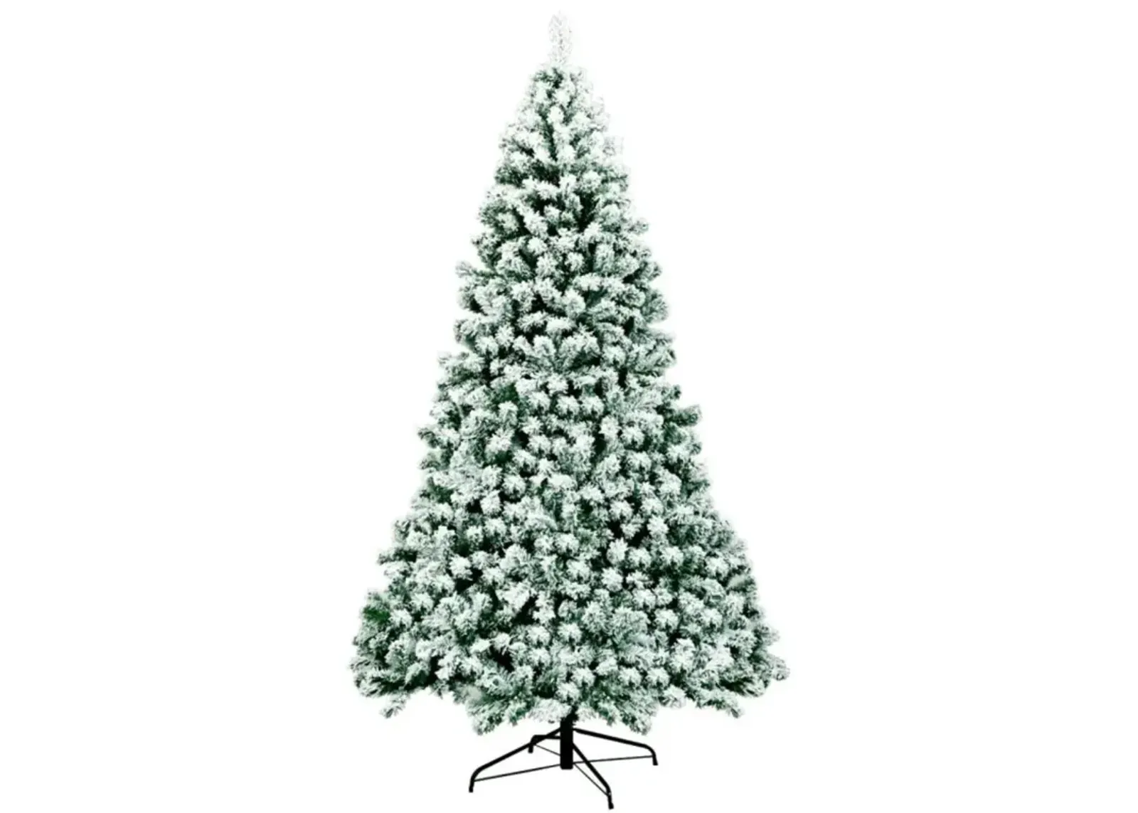 Hivvago 7.5 Feet Pre-Lit Premium Snow Flocked Hinged Artificial Christmas Tree with 550 Lights