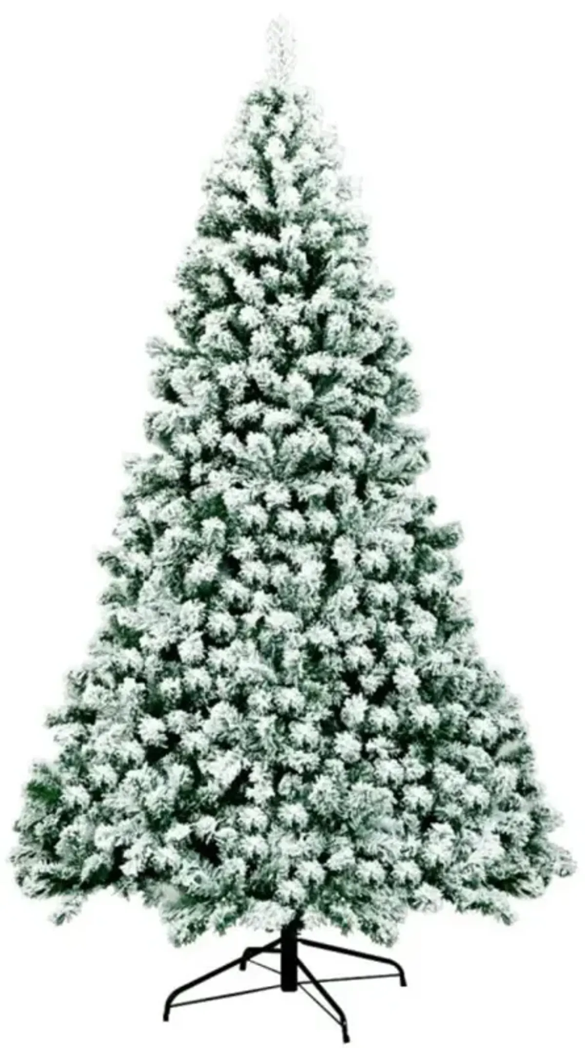 Hivvago 7.5 Feet Pre-Lit Premium Snow Flocked Hinged Artificial Christmas Tree with 550 Lights