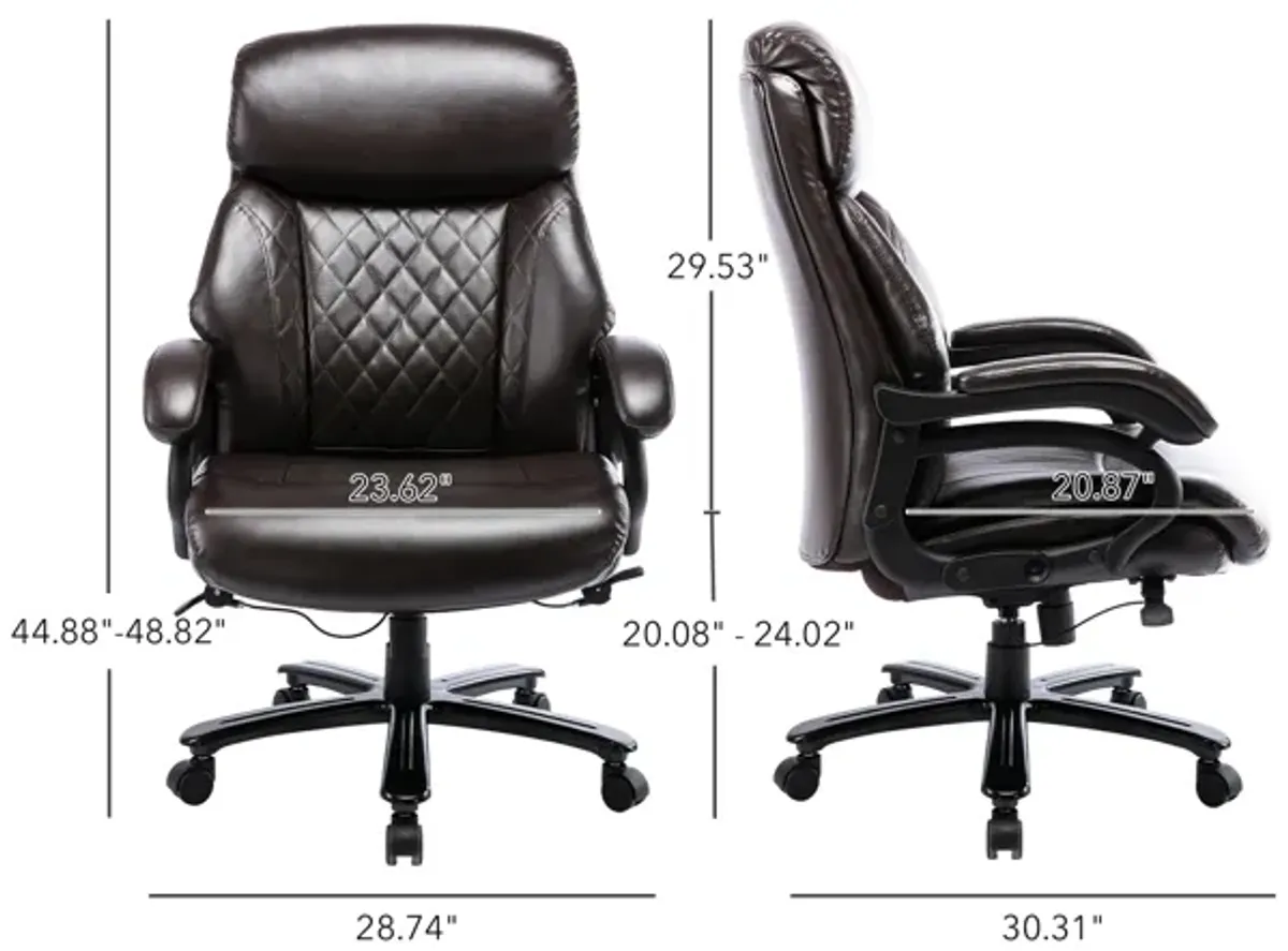 Big and Tall Executive Office Chair, High Back Computer Desk Chair With Extra Wide Seat, 400lbs