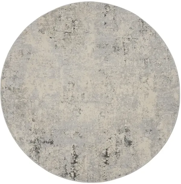 Rustic Textures RUS07 Gray/Beige 5'3" x Round Rug