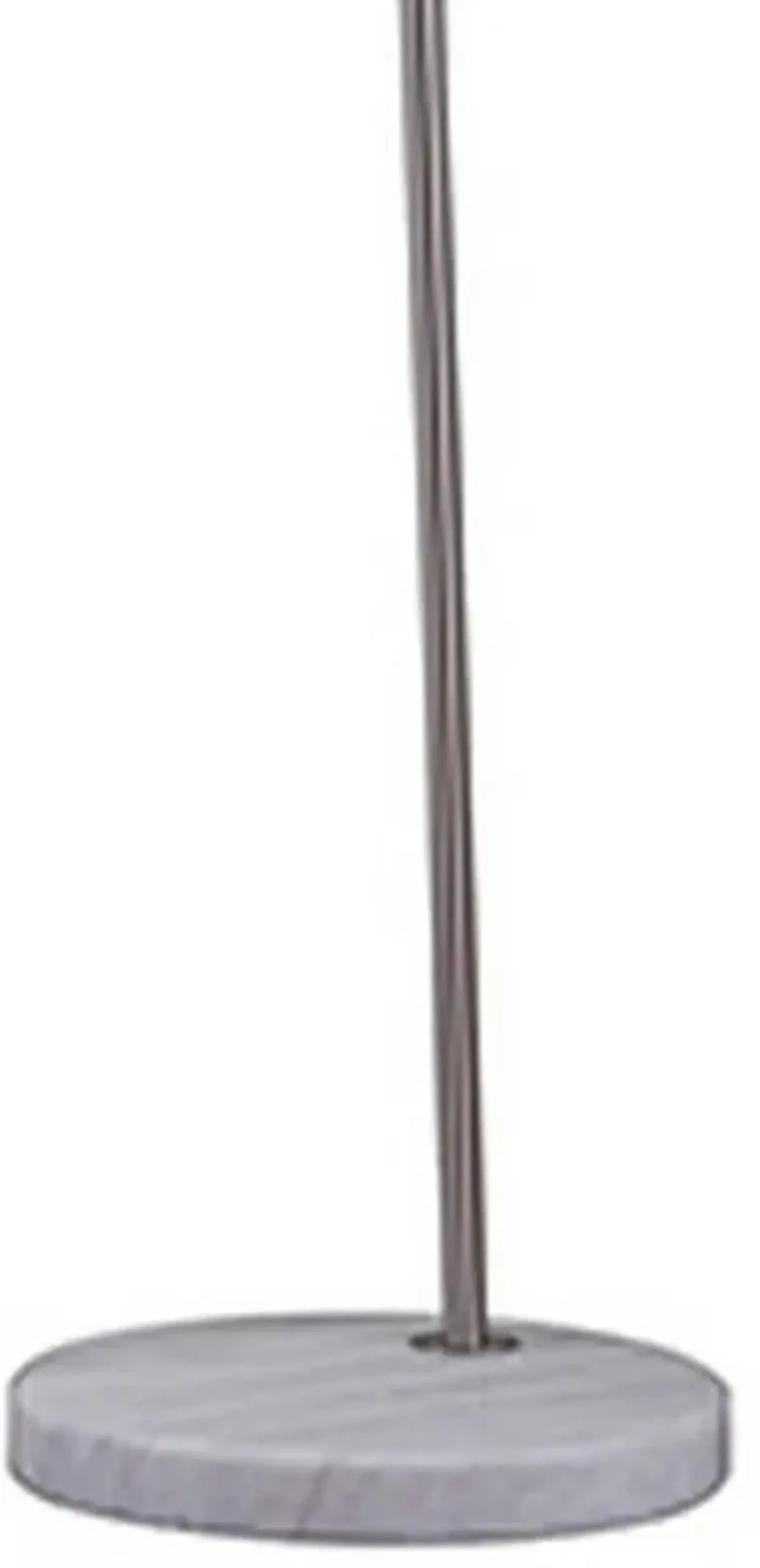 Floor Lamp with Curved Metal Frame and Drum Shade, Silver-Benzara